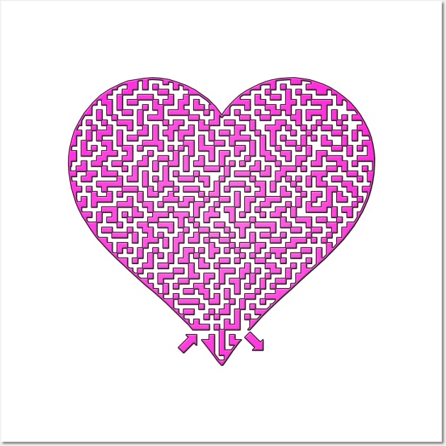 Pink Heart Shaped Maze Wall Art by gorff